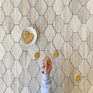 Oyster Gray Driftwood Lanterna Waterjet Mosaikfliese